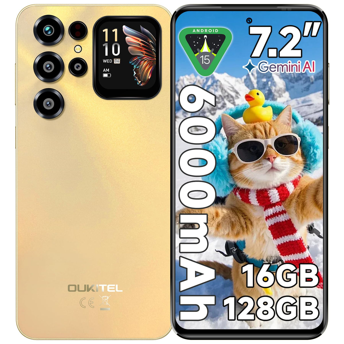 OUKITEL C68 Plus Mobile Phone 7.2"HD+/1.81", 16GB(4+12)+128GB/1TB, Purple