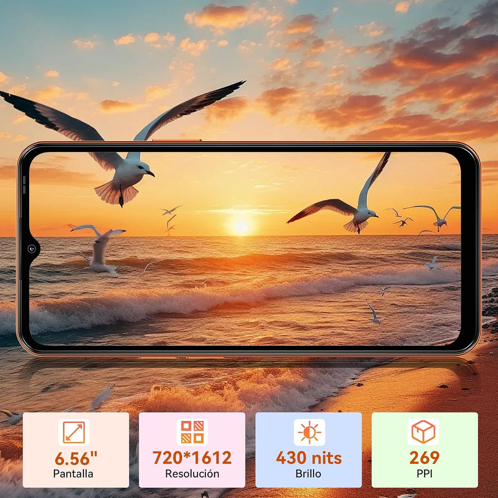 Blackview Wave 7C Android 16 Cheap Mobile Phone,128GB/2TB, 4G Dual SIM | 5000mAh, 32MP AI Camera, 6.56" HD+, Smartphone Free with Case, Face ID/3 Card Slots/IP54/3 Years Warranty