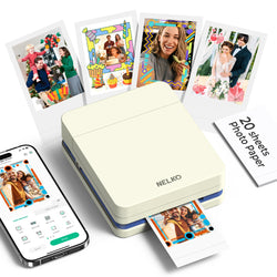 Nelko PP01 Mobile Photo Printer, Mini Portable Photo Printer, Purple | Equipped with 20 sheets of photo paper, color printing, suitable for travel registration
