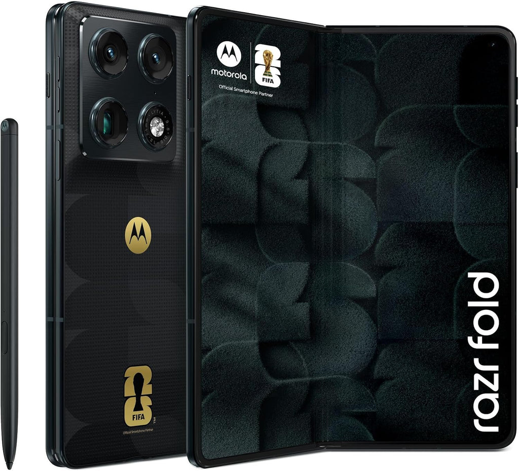 Motorola Razr Fold 5G (Copa do Mundo da FIFA edição 2026) XT2651-1 512 GB de armazenamento + 16 GB de RAM Android 16 SIM sem SIM desbloqueado de fábrica dual SIM (Nano SIM + eSIM) dobrável