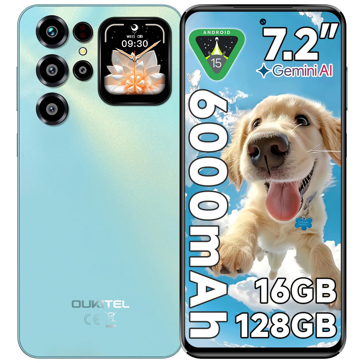 OUKITEL C68 Plus Mobile Phone 7.2"HD+/1.81", 16GB(4+12)+128GB/1TB, Purple