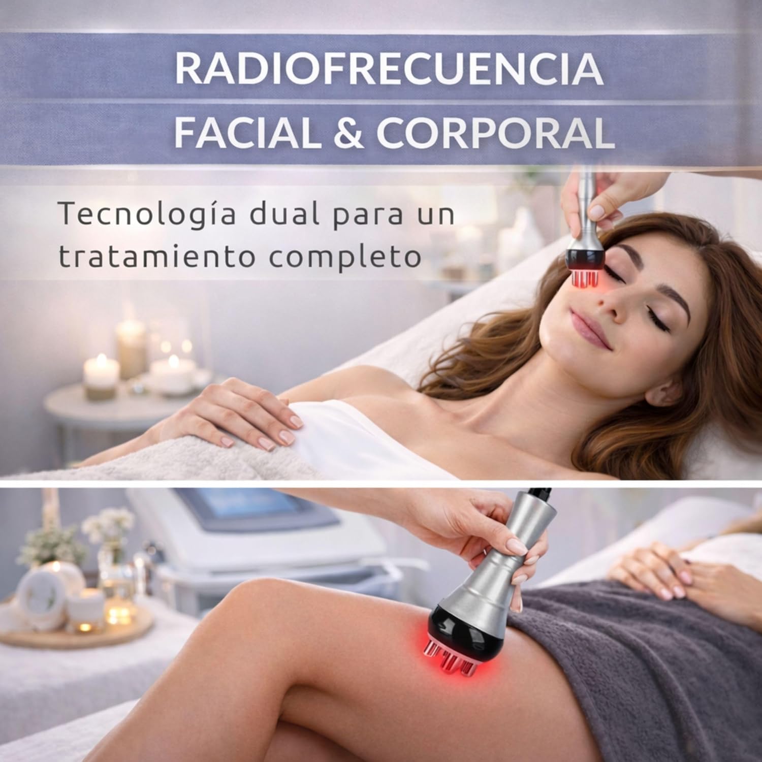 Radio Frequency Facial and Body - Cavitation and Radio Frequency Apparatus 3 in 1 - Professional Massager at Home - Anti Sagging Firming Facial Massager - Machine with 40 Khz and 3 Heads