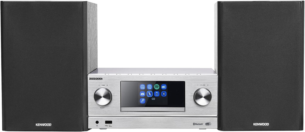 Kenwood M-9000S-B - Micro Sistema Hi-Fi com CD, Dab +, Rádio por Internet, Spotify, FM, Bluetooth, USB e Grande Ecrã TFT a Cores