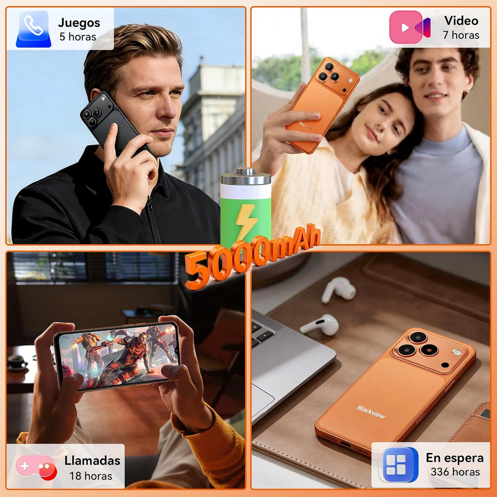Blackview Wave 7C Android 16 Cheap Mobile Phone,128GB/2TB, 4G Dual SIM | 5000mAh, 32MP AI Camera, 6.56" HD+, Smartphone Free with Case, Face ID/3 Card Slots/IP54/3 Years Warranty