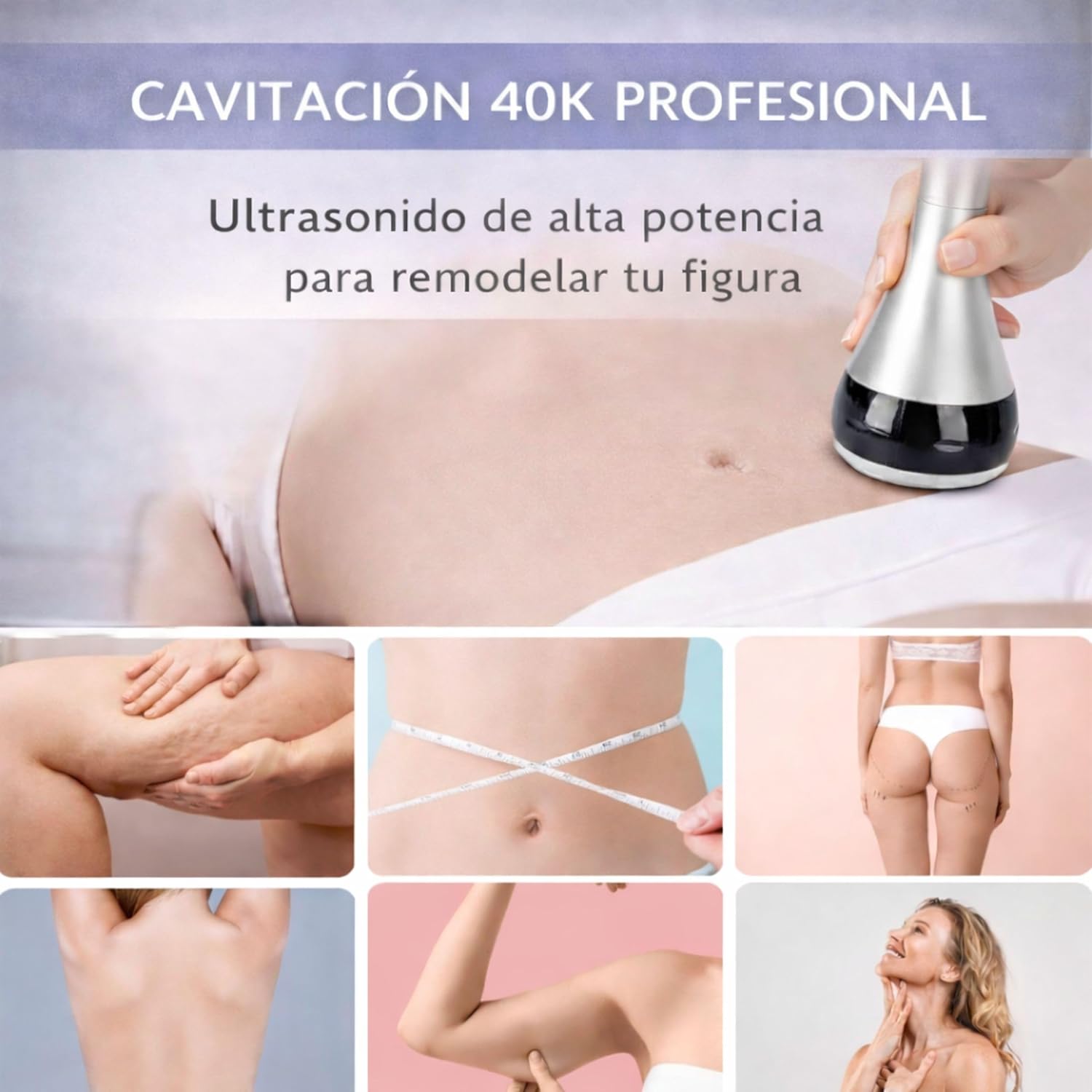 Radio Frequency Facial and Body - Cavitation and Radio Frequency Apparatus 3 in 1 - Professional Massager at Home - Anti Sagging Firming Facial Massager - Machine with 40 Khz and 3 Heads