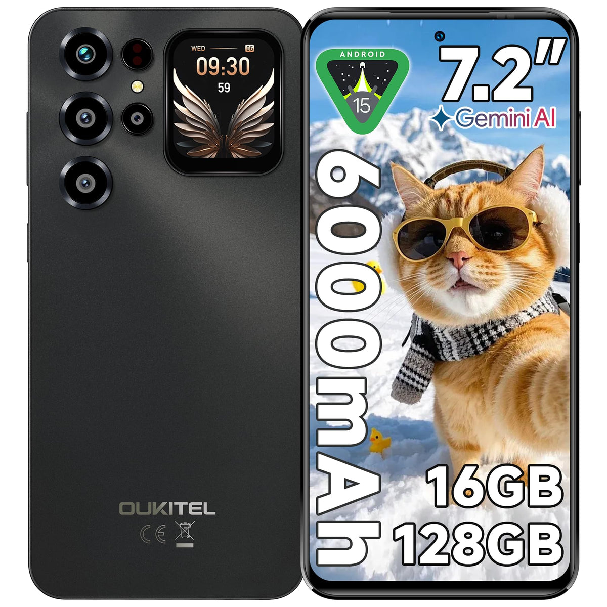 OUKITEL C68 Plus Mobile Phone 7.2"HD+/1.81", 16GB(4+12)+128GB/1TB, Purple