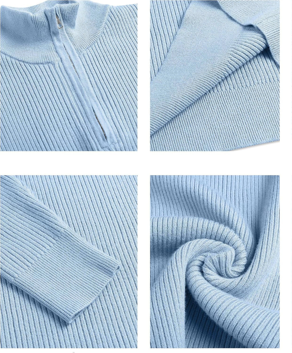 COOFANDY Sweater Men Winter Sweater Turtleneck Regular Fit Ribbed Pullover Quarter Zip Knitted Sweaters