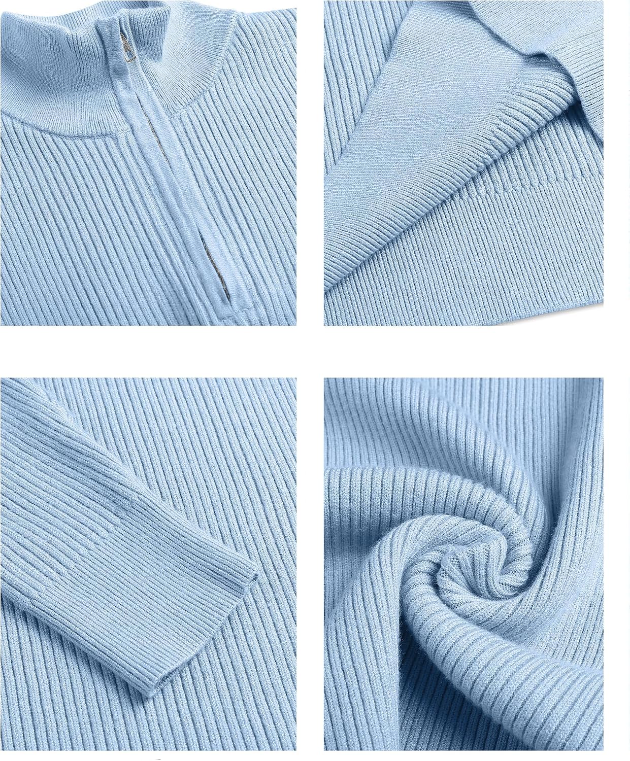 COOFANDY Sweater Men Winter Sweater Turtleneck Regular Fit Ribbed Pullover Quarter Zip Knitted Sweaters