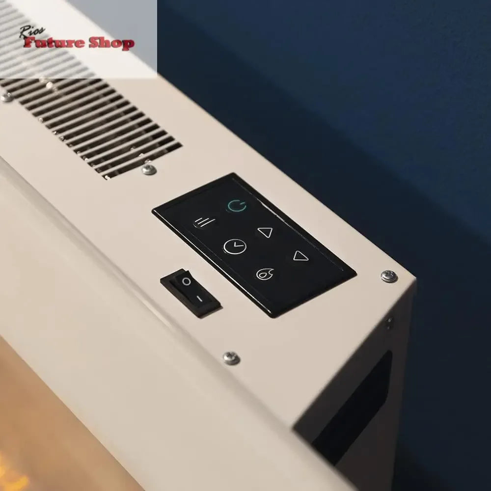 Cecotec Chimenea Eléctrica Ready Warm 2700 Design Flames White. 2000 W, Tamaño 26", 2 Niveles de Potencia, Soporte de pie, Mando a Distancia, Temporizador, 25 m2 - Rios Future Shop