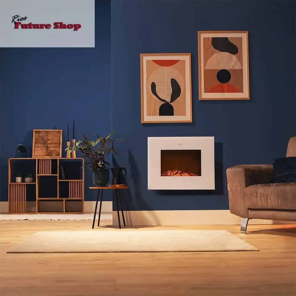 Cecotec Chimenea Eléctrica Ready Warm 2700 Design Flames White. 2000 W, Tamaño 26", 2 Niveles de Potencia, Soporte de pie, Mando a Distancia, Temporizador, 25 m2 - Rios Future Shop