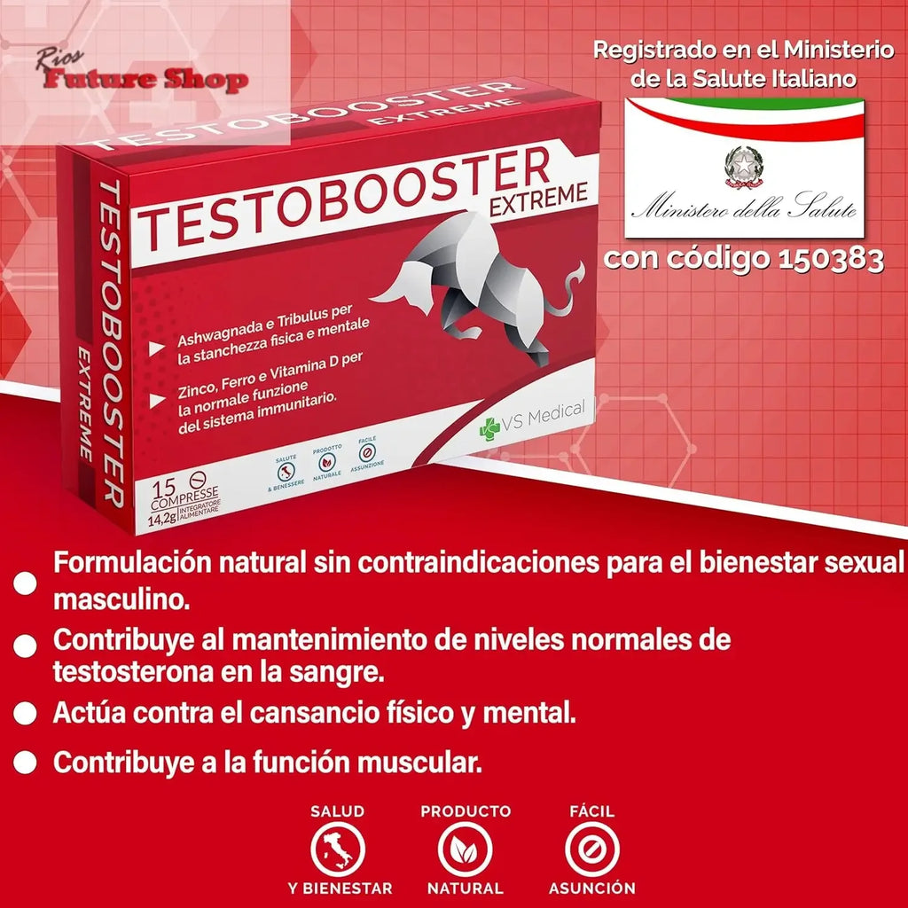 Extreme Testosterona Booster - Unleash Your Inner Strength with Powerful Energy & Vitality Support - Rios Future Shop