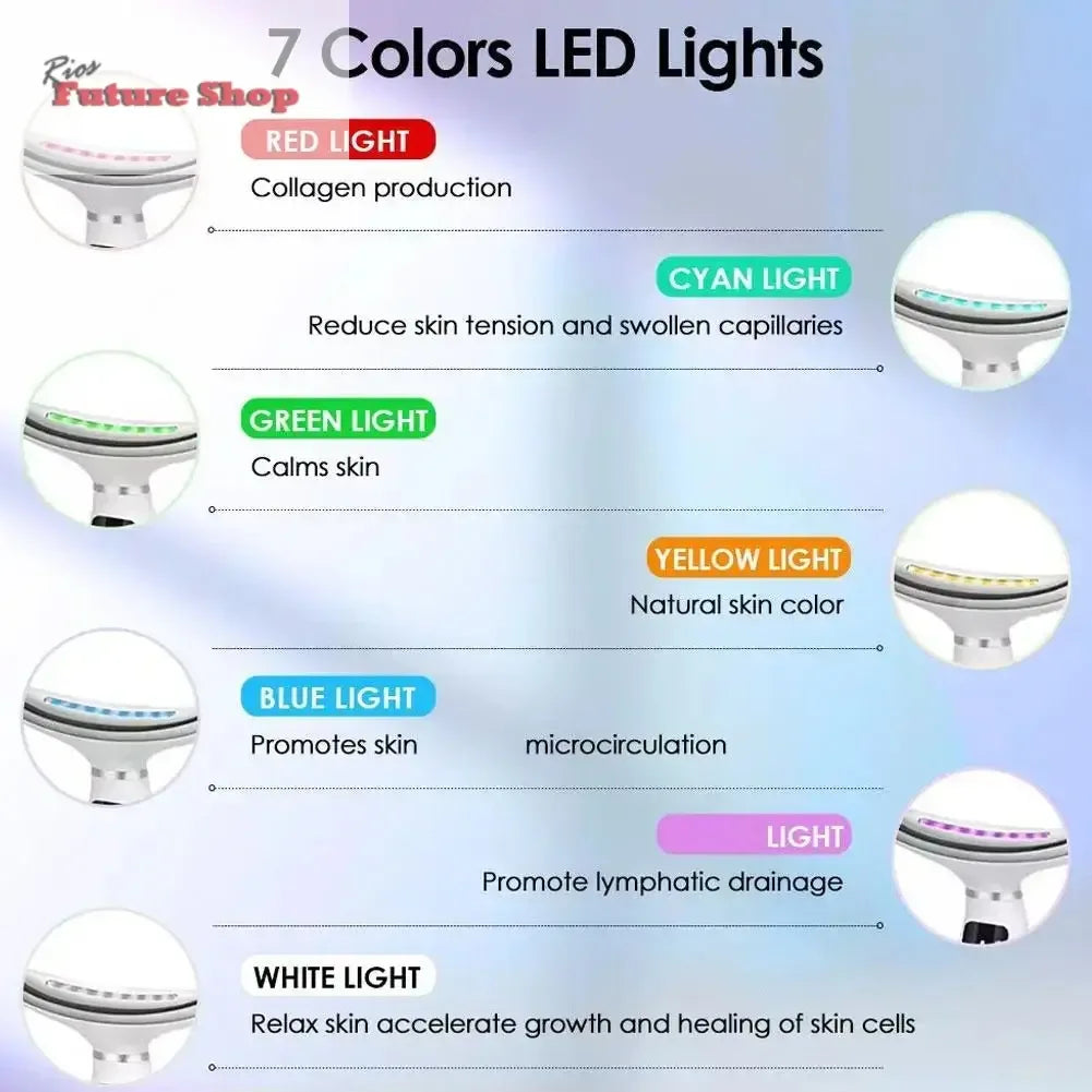 Facial Lift 7 Modes Electric Vibration Massage Skin Tightening LED Double Chin Neck Skin Care - Rios Future Shop