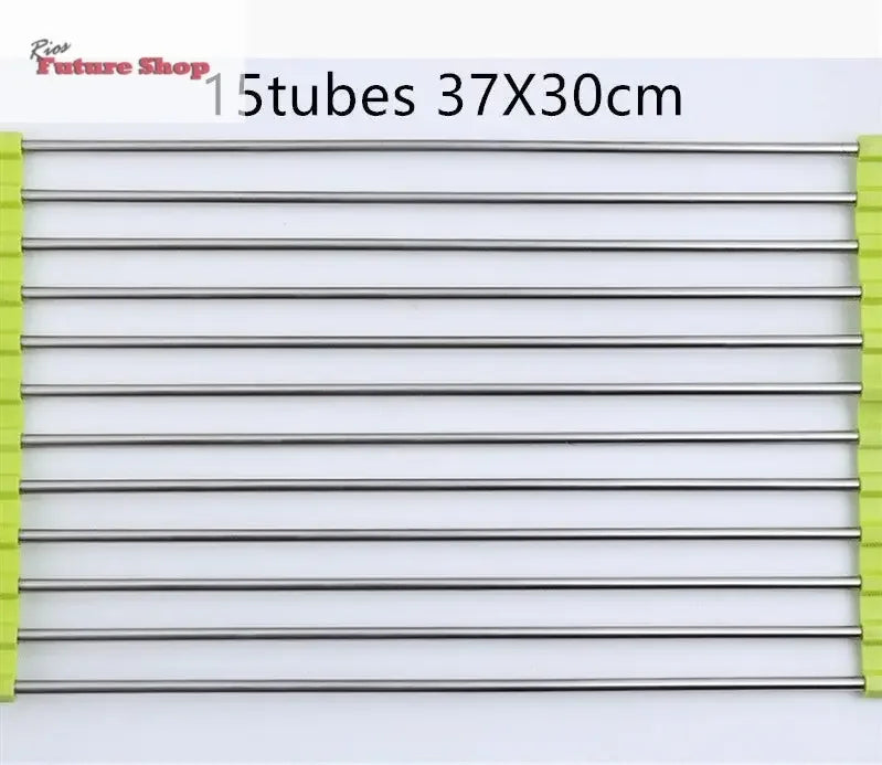 Folding Kitchen Drain Sink Rack Stainless Steel - Rios Future Shop