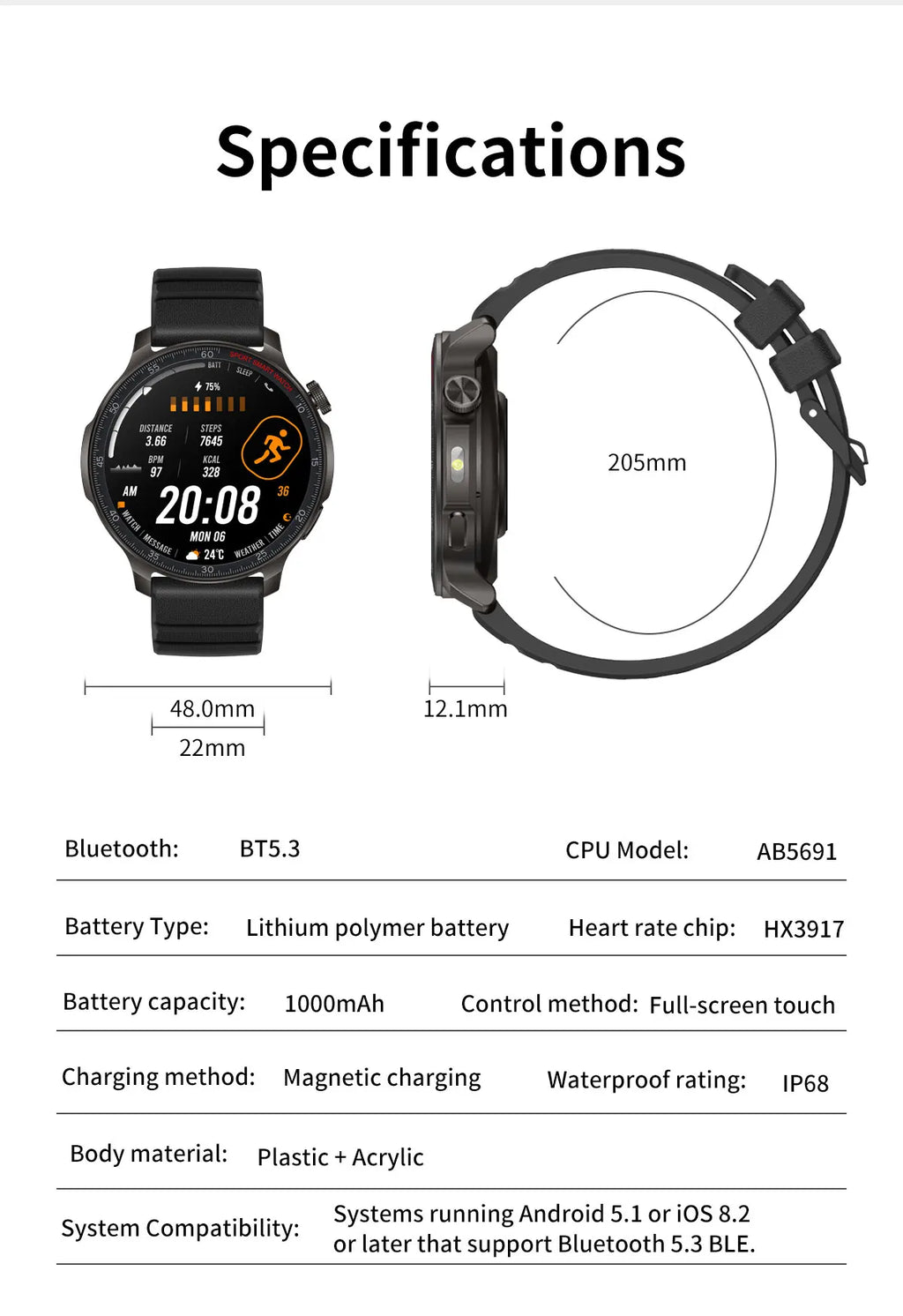 HT48 Smart Watch  IP68 1.46"