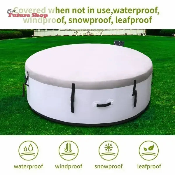 Inflatable Hot Tub, Portable Spa Pool, Outdoor Spa Center That Can Accommodate 4-6 People, With Lid And 6 Colored Light Beads - Rios Future Shop