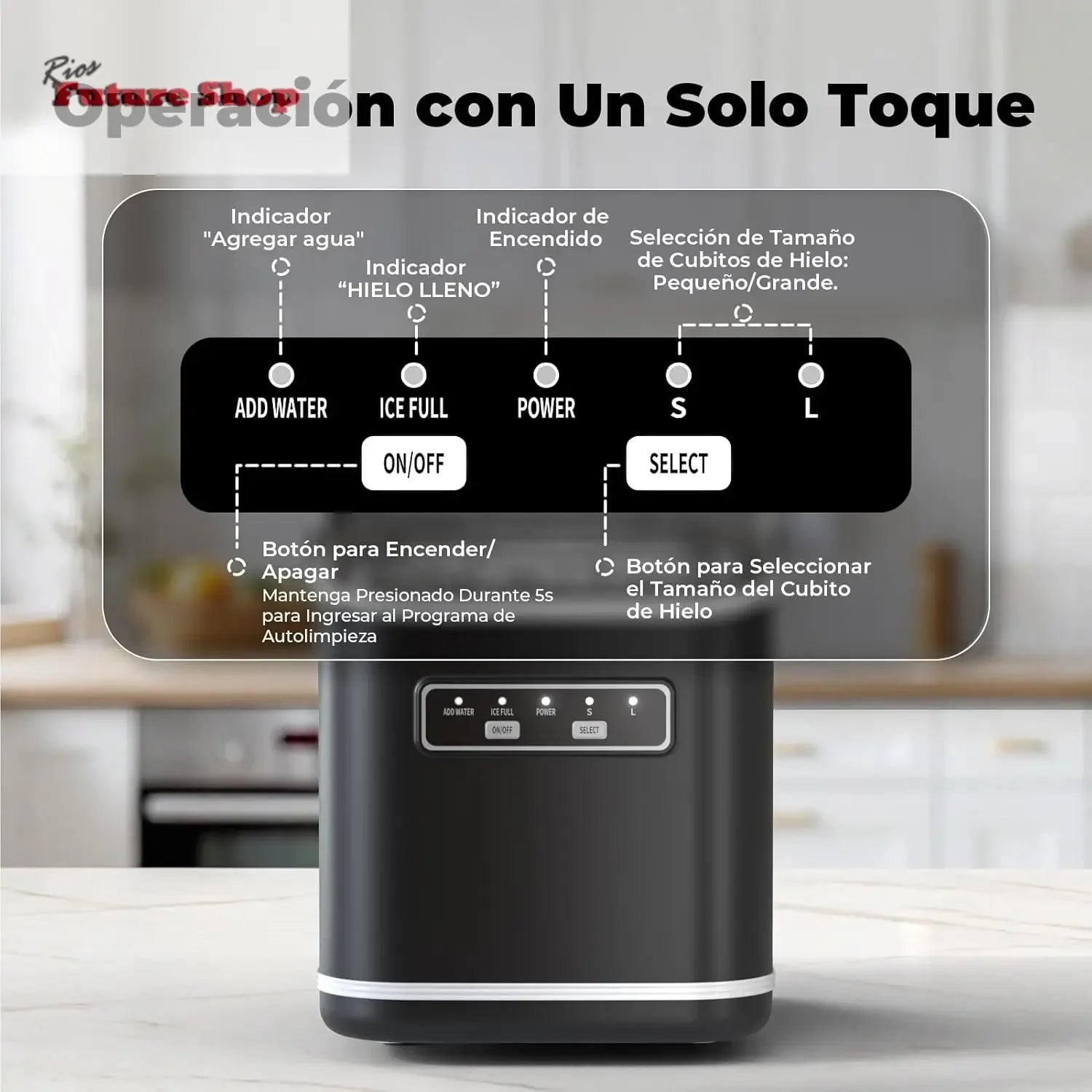 Máquinas de fazer gelo, Acmeenjoy 12 kg/24 h máquina de gelo para bancada, gelo em 6-8 minutos, máquina de gelo portátil e auto-limpeza com pega para casa / festa / cozinha / bar - Rios Future Shop