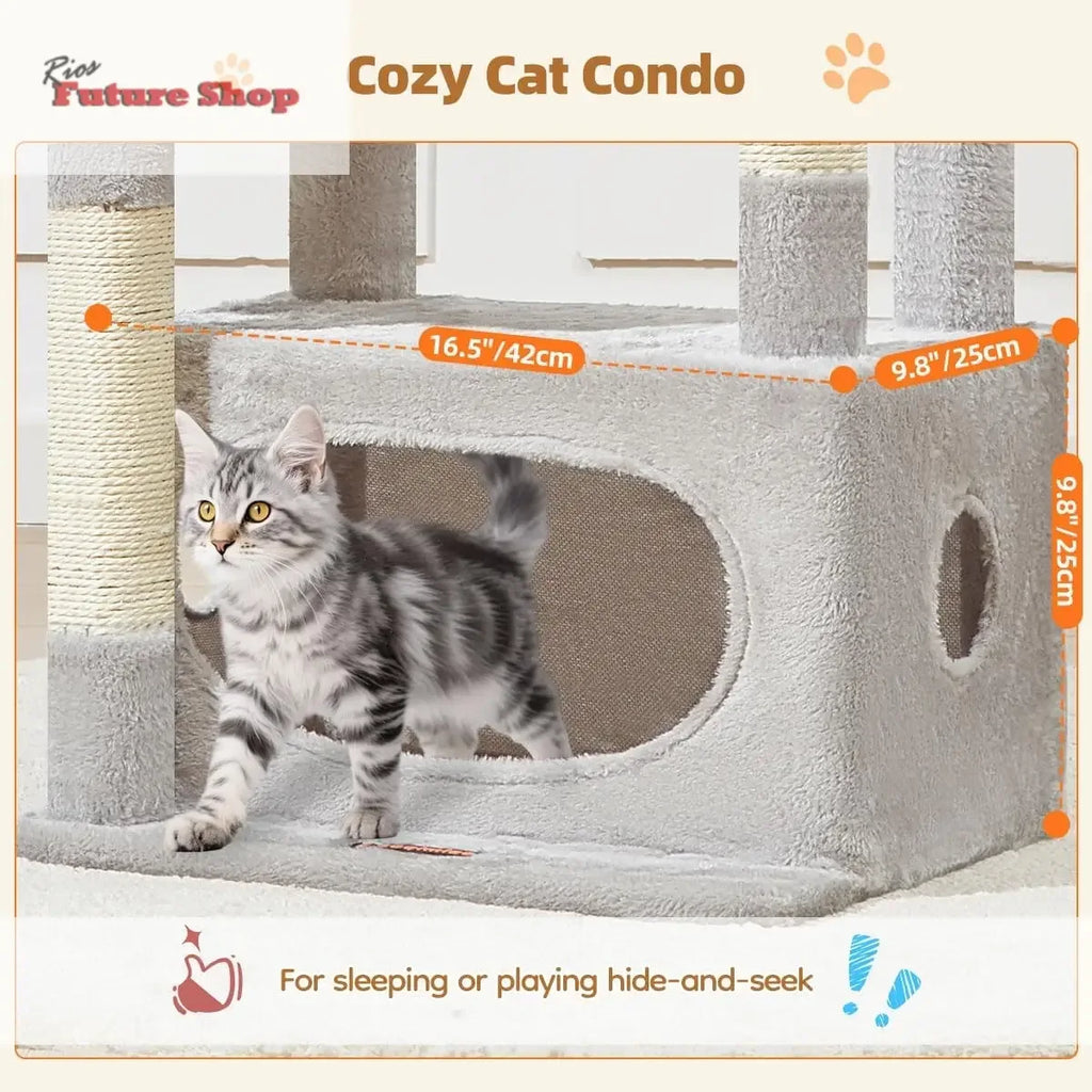 Purrfectly Tall Cat Scratching Tree – 97cm of Fun & Play for Your Feline Friend - Rios Future Shop