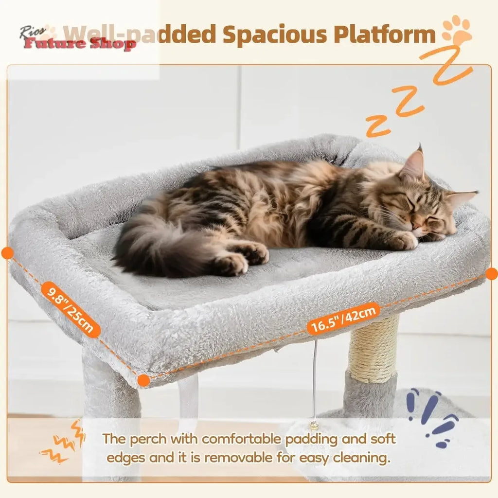 Purrfectly Tall Cat Scratching Tree – 97cm of Fun & Play for Your Feline Friend - Rios Future Shop