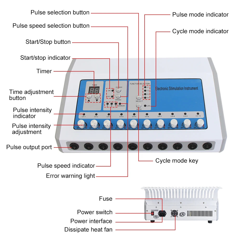 Microcurrent EMS Electric Muscle Stimulator Body Massager Weight Loss Electro Myostimulation Machine
