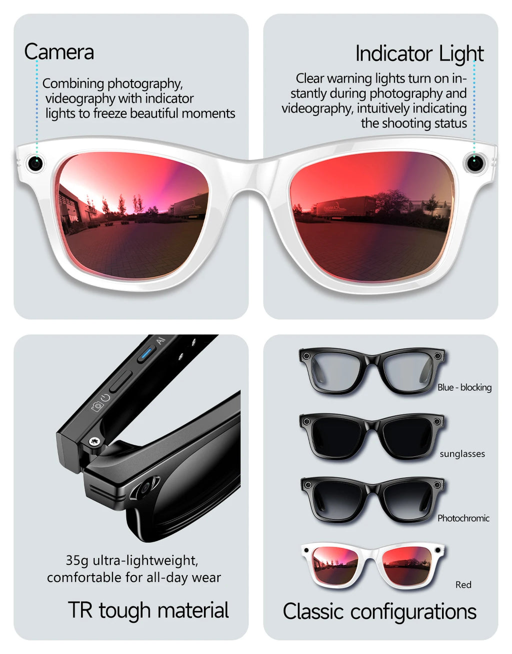 New 800W Camera AI Glasses