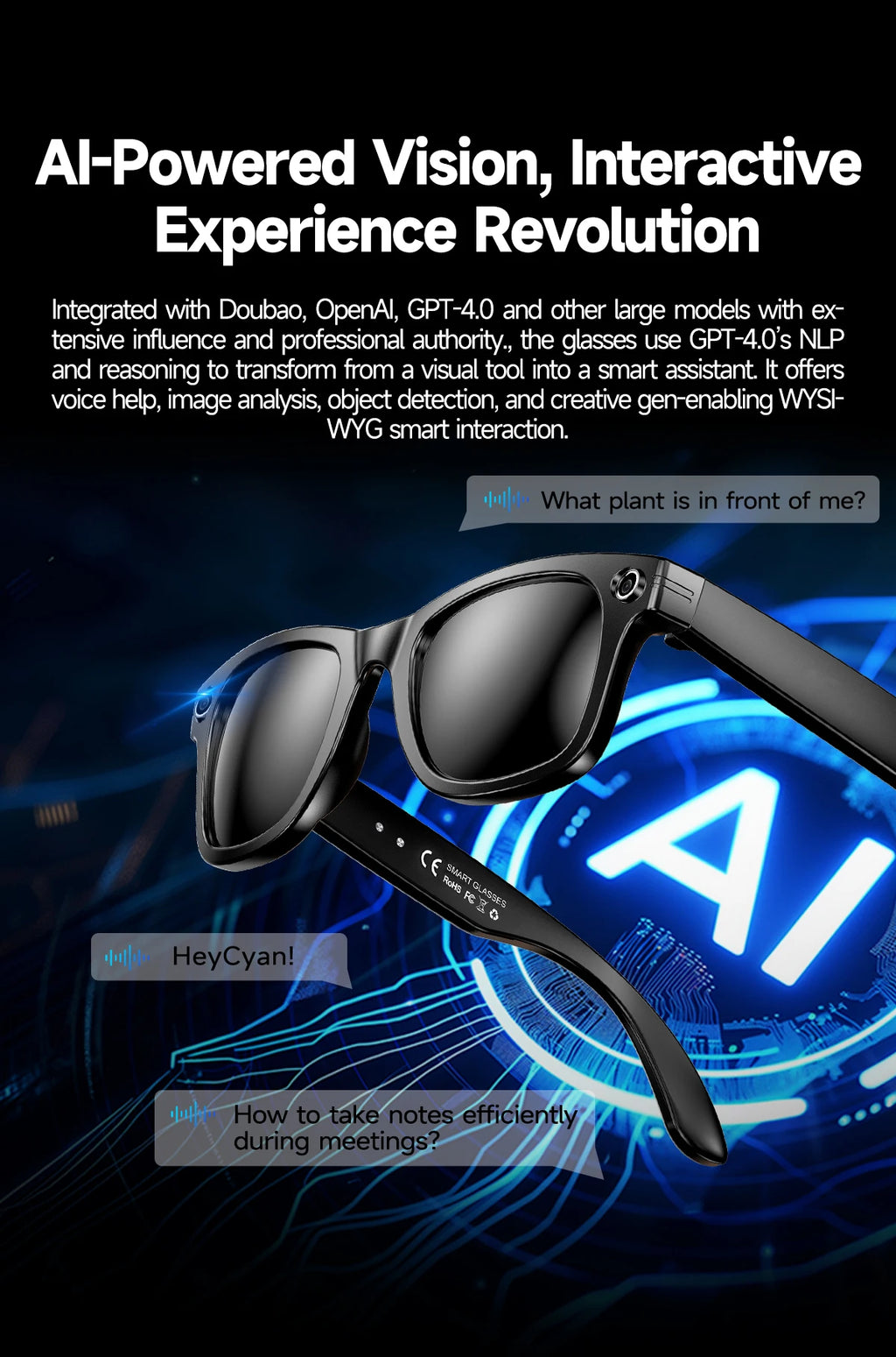 New 800W Camera AI Glasses