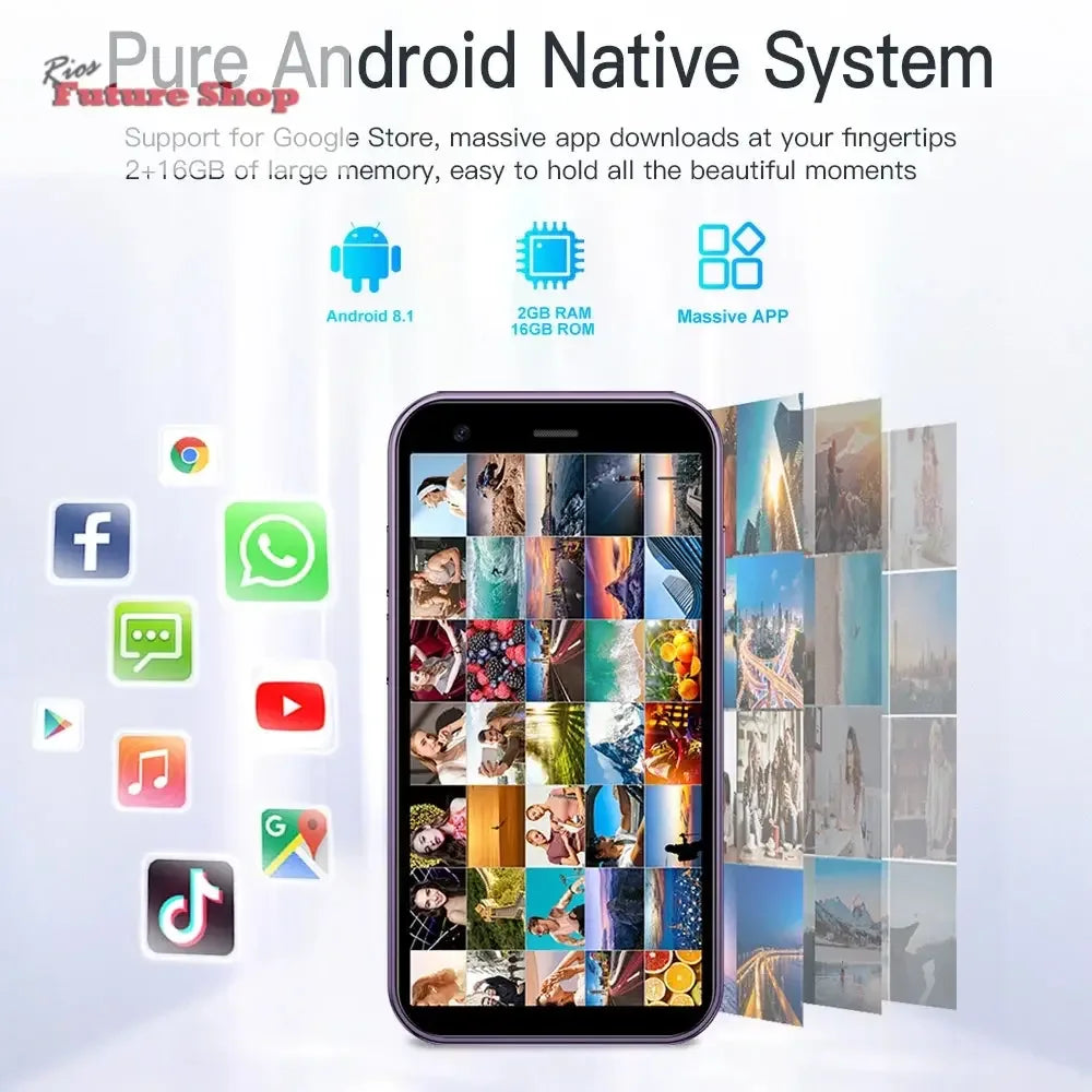 SERVO 15SE Mini Smartphone 3G WCDMA Android System WiFi Hotspot Play Store 3.0" Display Small Palm Smart Phones Dual SIM Standby - Rios Future Shop