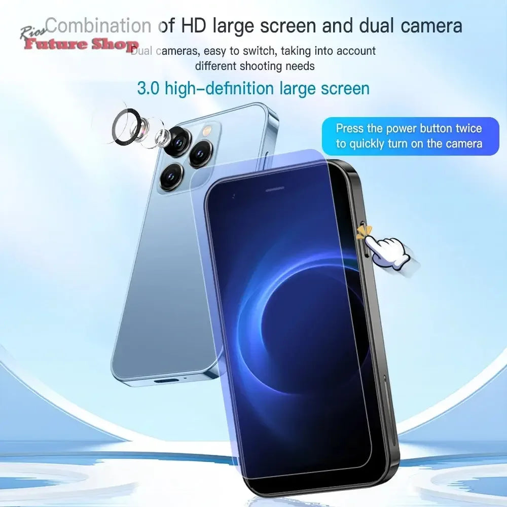 SERVO 15SE Mini Smartphone 3G WCDMA Android System WiFi Hotspot Play Store 3.0" Display Small Palm Smart Phones Dual SIM Standby - Rios Future Shop