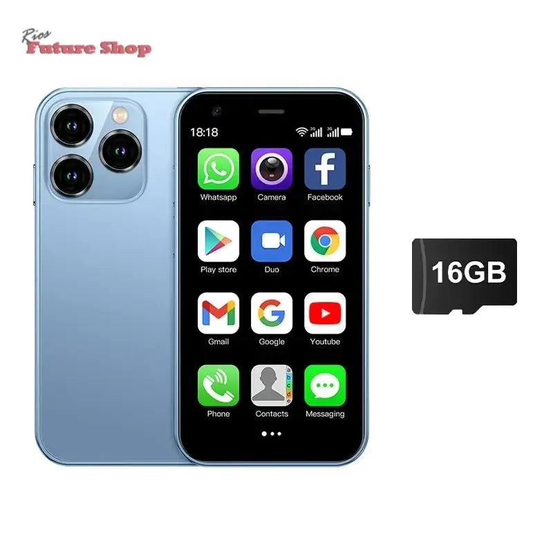 SERVO 15SE Mini Smartphone 3G WCDMA Android System WiFi Hotspot Play Store 3.0" Display Small Palm Smart Phones Dual SIM Standby - Rios Future Shop