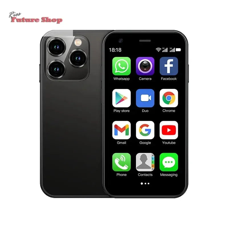 SERVO 15SE Mini Smartphone 3G WCDMA Android System WiFi Hotspot Play Store 3.0" Display Small Palm Smart Phones Dual SIM Standby - Rios Future Shop