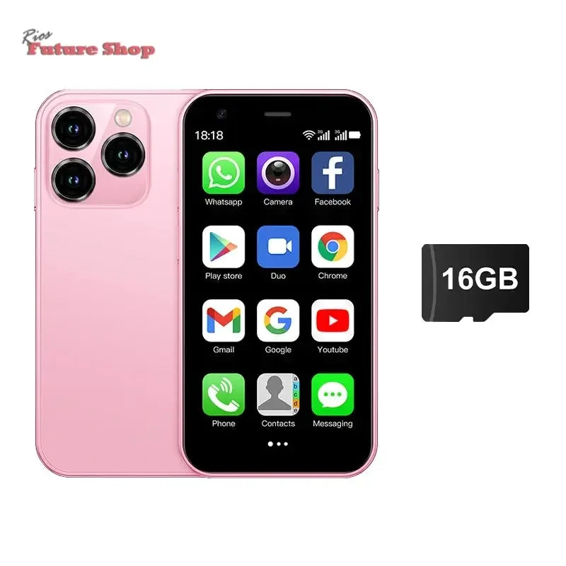 SERVO 15SE Mini Smartphone 3G WCDMA Android System WiFi Hotspot Play Store 3.0" Display Small Palm Smart Phones Dual SIM Standby - Rios Future Shop