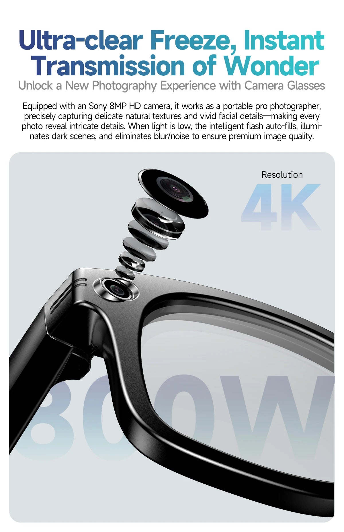 New 800W Camera AI Glasses