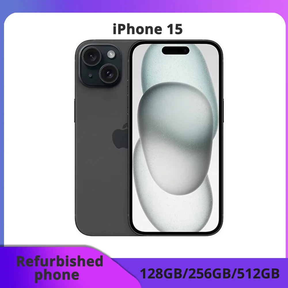 Telefone Recondicionado Apple iPhone 15 128GB ROM 6.1' Original Super Retina OLED 6GB RAM Face ID em Excelente Estado