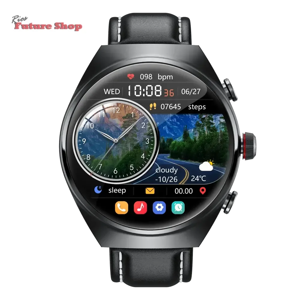 Smart Watch Leather Band with Earbuds 2 in 1 - Rios Future Shop