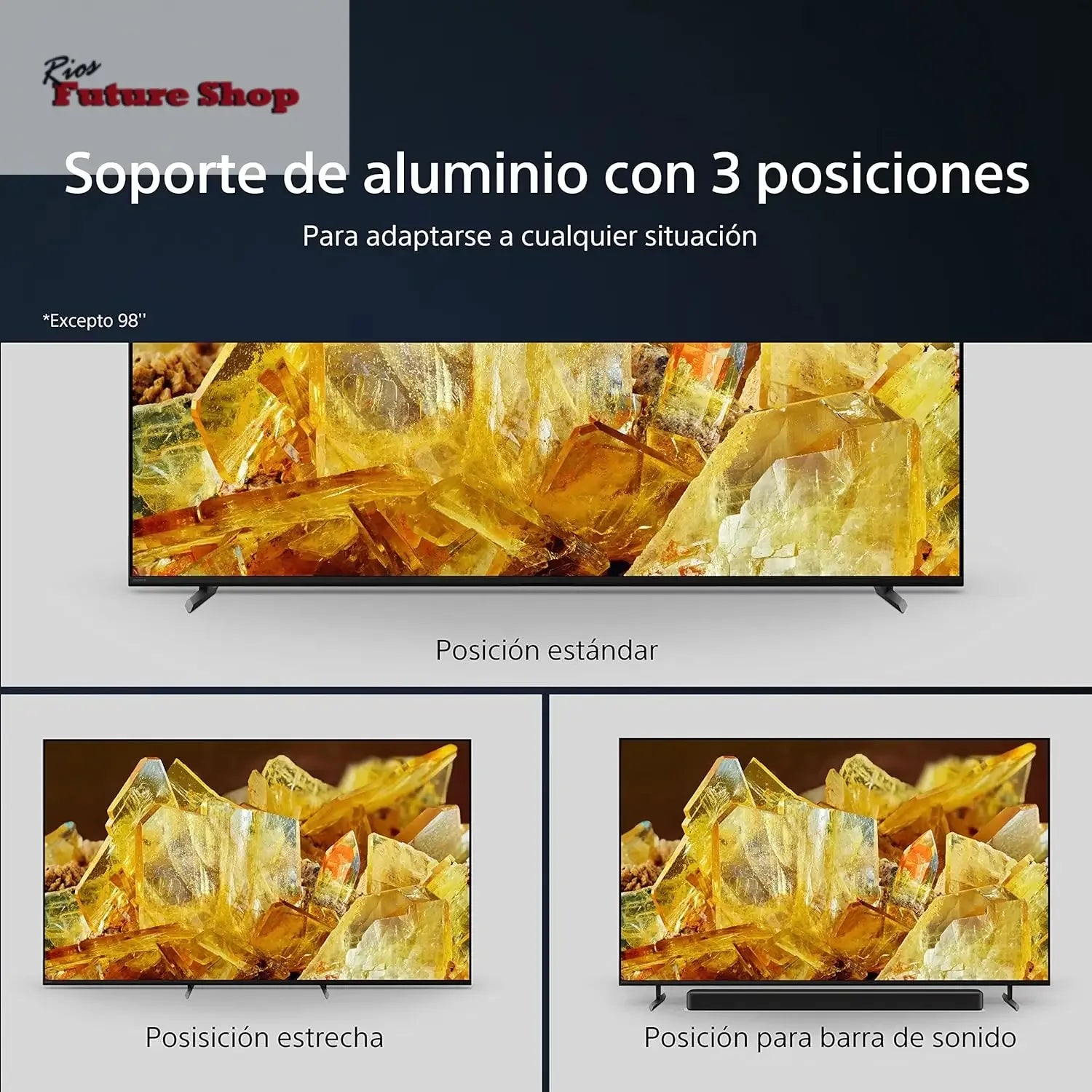 Sony BRAVIA XR-85X90L, 85 Pulgadas, TV Full Array LED, 4K HDR, Smart Google TV, Funciones Eco, Bravia Core, Menú Gaming para PlayStation5, Marco de Aluminio - Rios Future Shop
