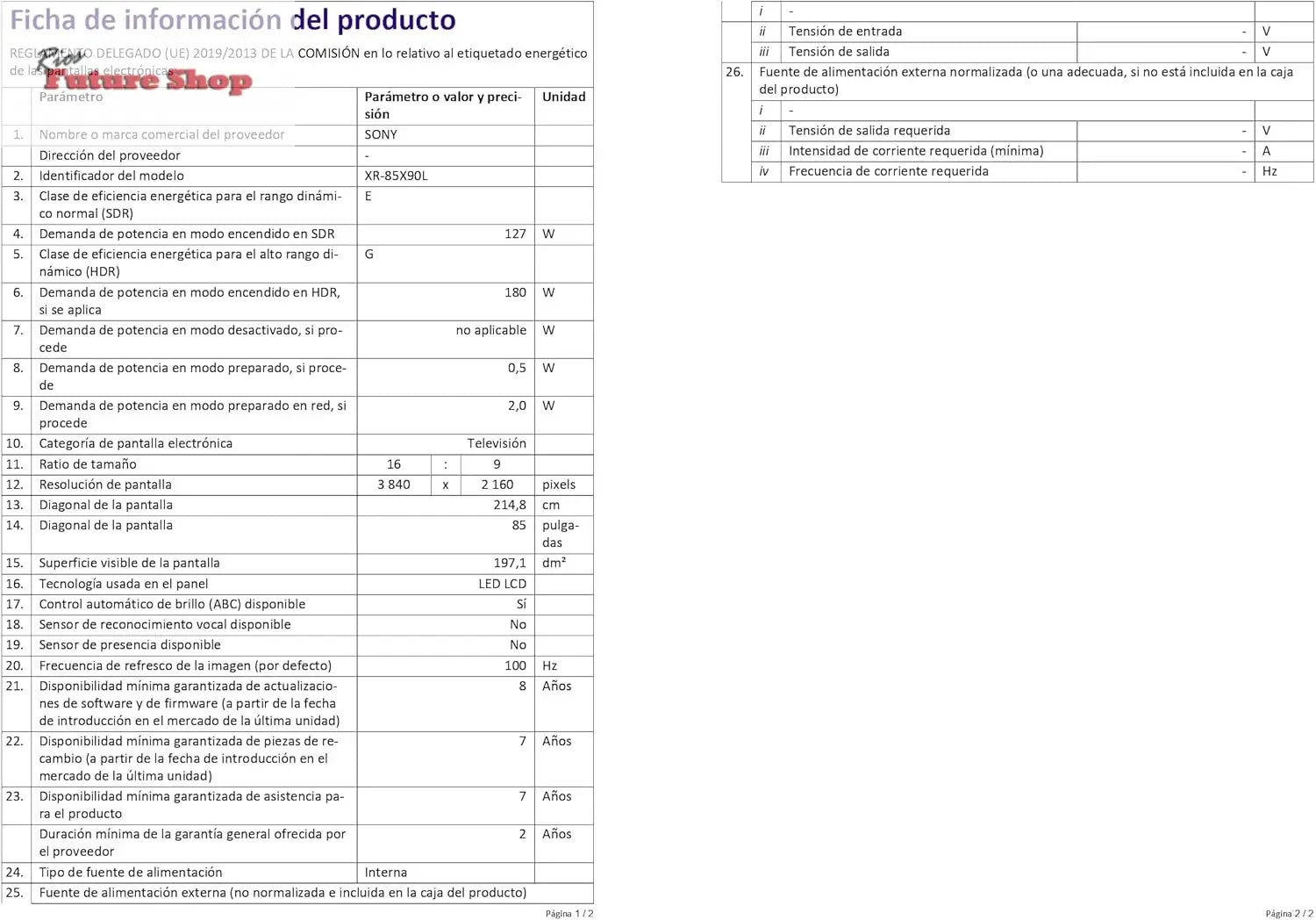 Sony BRAVIA XR-85X90L, 85 Pulgadas, TV Full Array LED, 4K HDR, Smart Google TV, Funciones Eco, Bravia Core, Menú Gaming para PlayStation5, Marco de Aluminio - Rios Future Shop