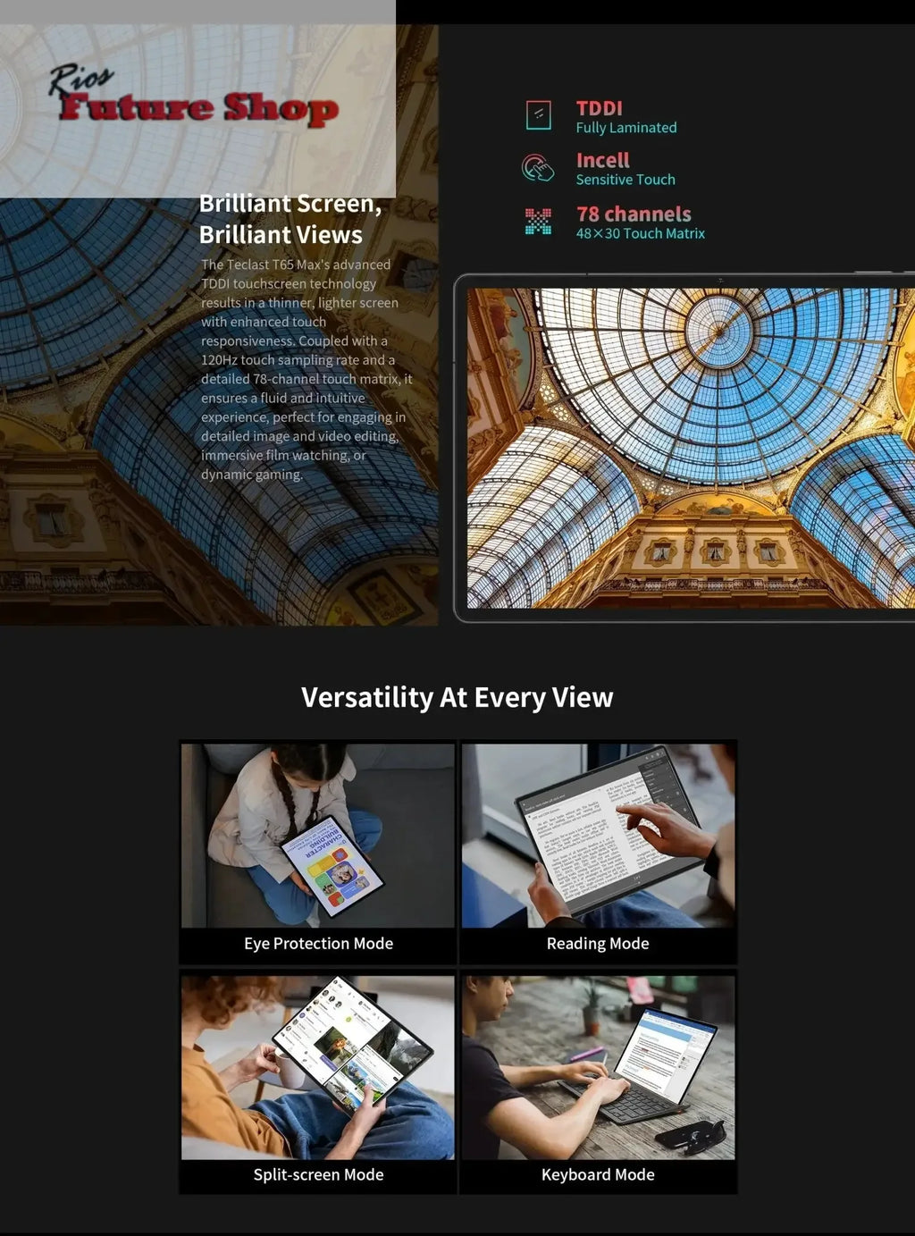 T65 Max 13" HD Display Android 14 Tablet MediaTek - Rios Future Shop
