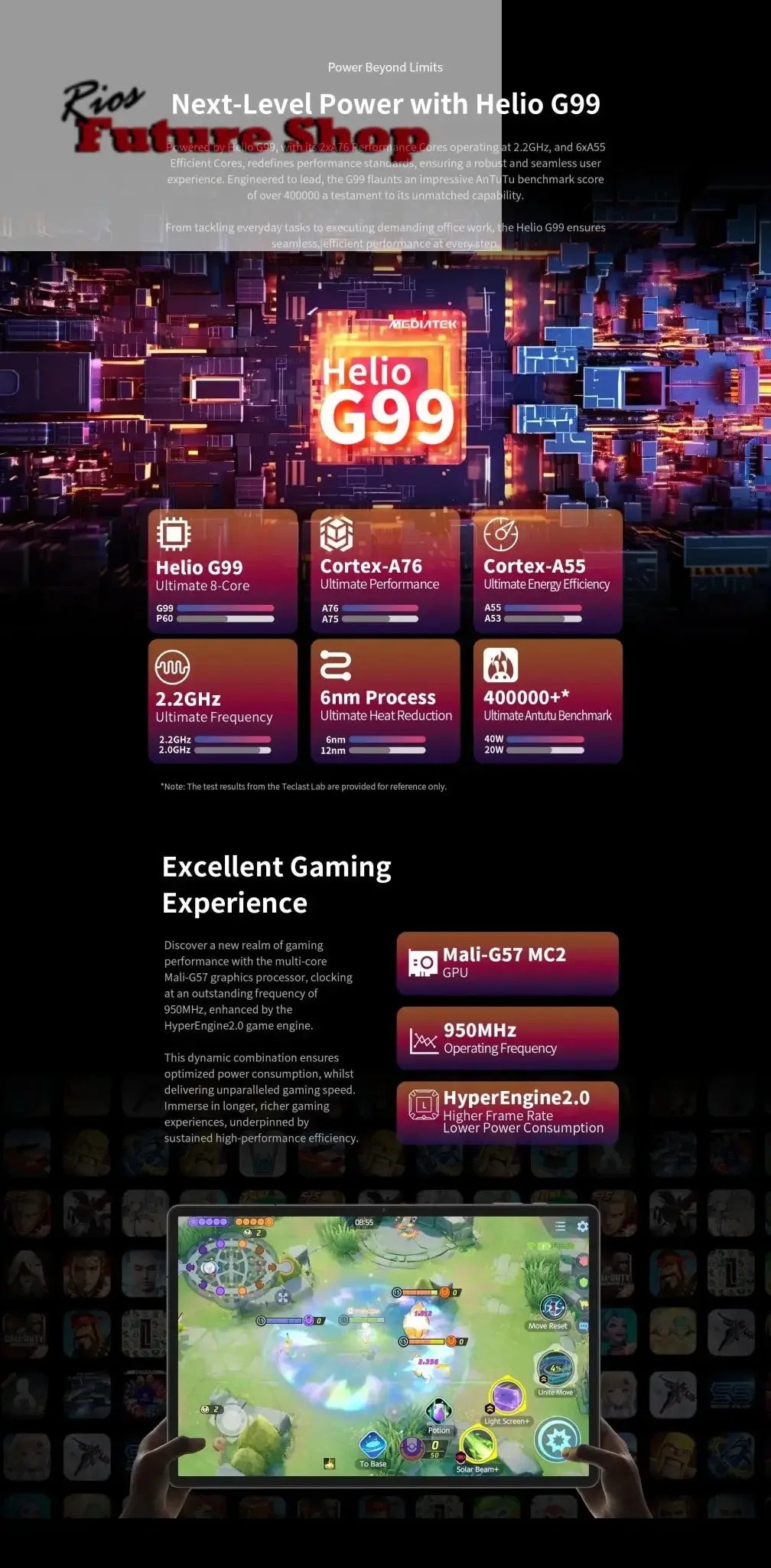 T65 Max 13" HD Display Android 14 Tablet MediaTek - Rios Future Shop