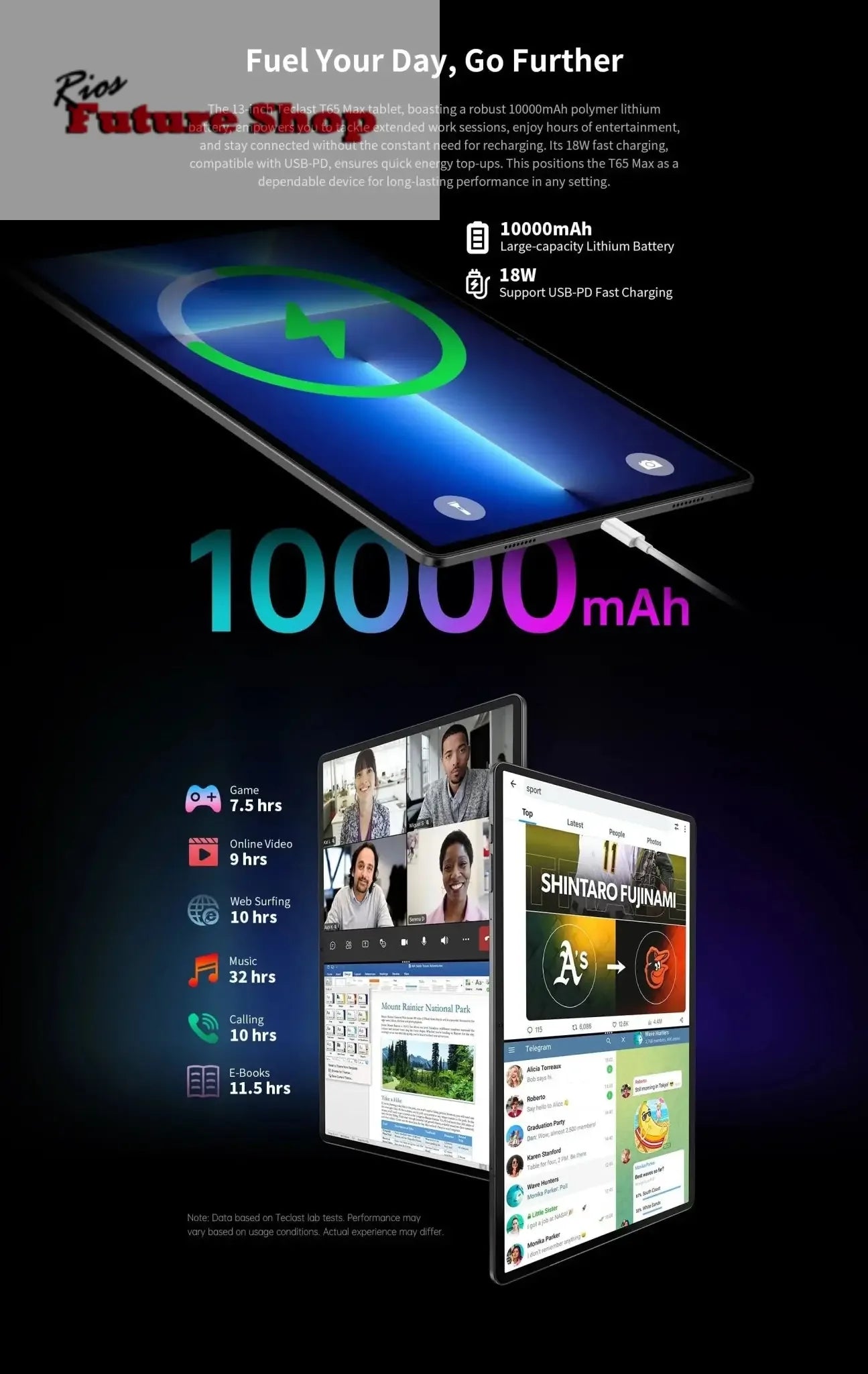 T65 Max 13" HD Display Android 14 Tablet MediaTek - Rios Future Shop