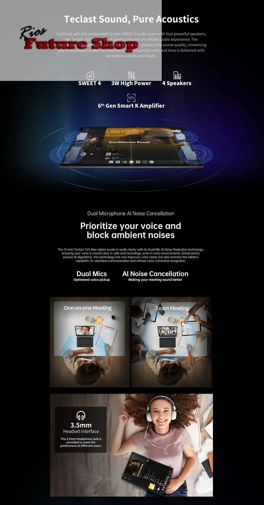 T65 Max 13" HD Display Android 14 Tablet MediaTek - Rios Future Shop