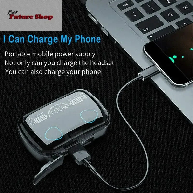 TWS Wireless 5.1 Waterproof Bluetooth Sports Earphones - Rios Future Shop