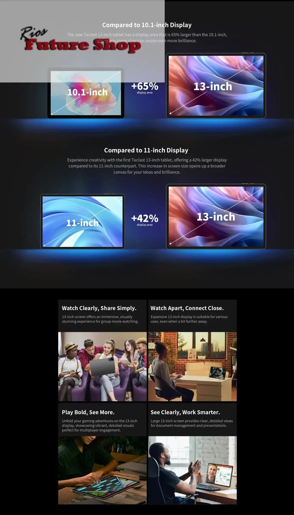 Teclast T65 Max 13" HD Display Android 14 Tablet - Rios Future Shop