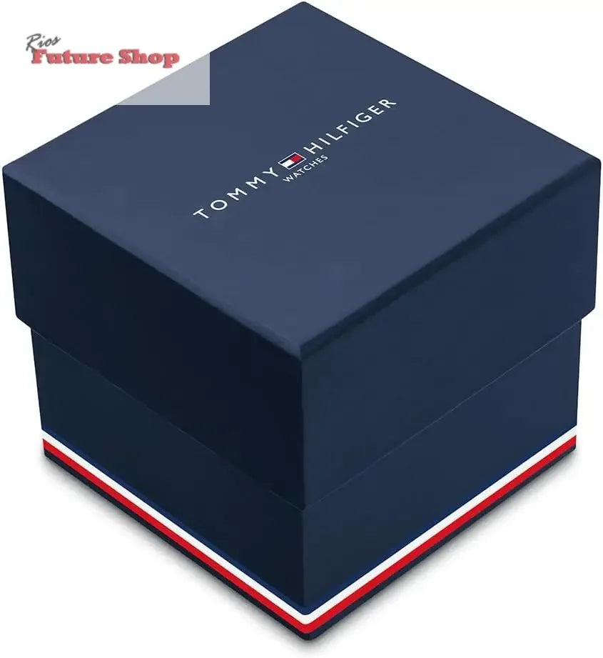 Tommy Hilfiger Relógio analógico multifuncional de quartzo para homens com correia de silicone, aço inoxidável ou couro, subesferas para dia e data, resistente à água até 5ATM. - Rios Future Shop