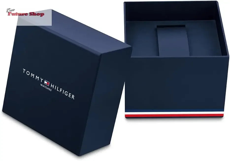 Tommy Hilfiger Relógio analógico multifuncional de quartzo para homens com correia de silicone, aço inoxidável ou couro, subesferas para dia e data, resistente à água até 5ATM. - Rios Future Shop