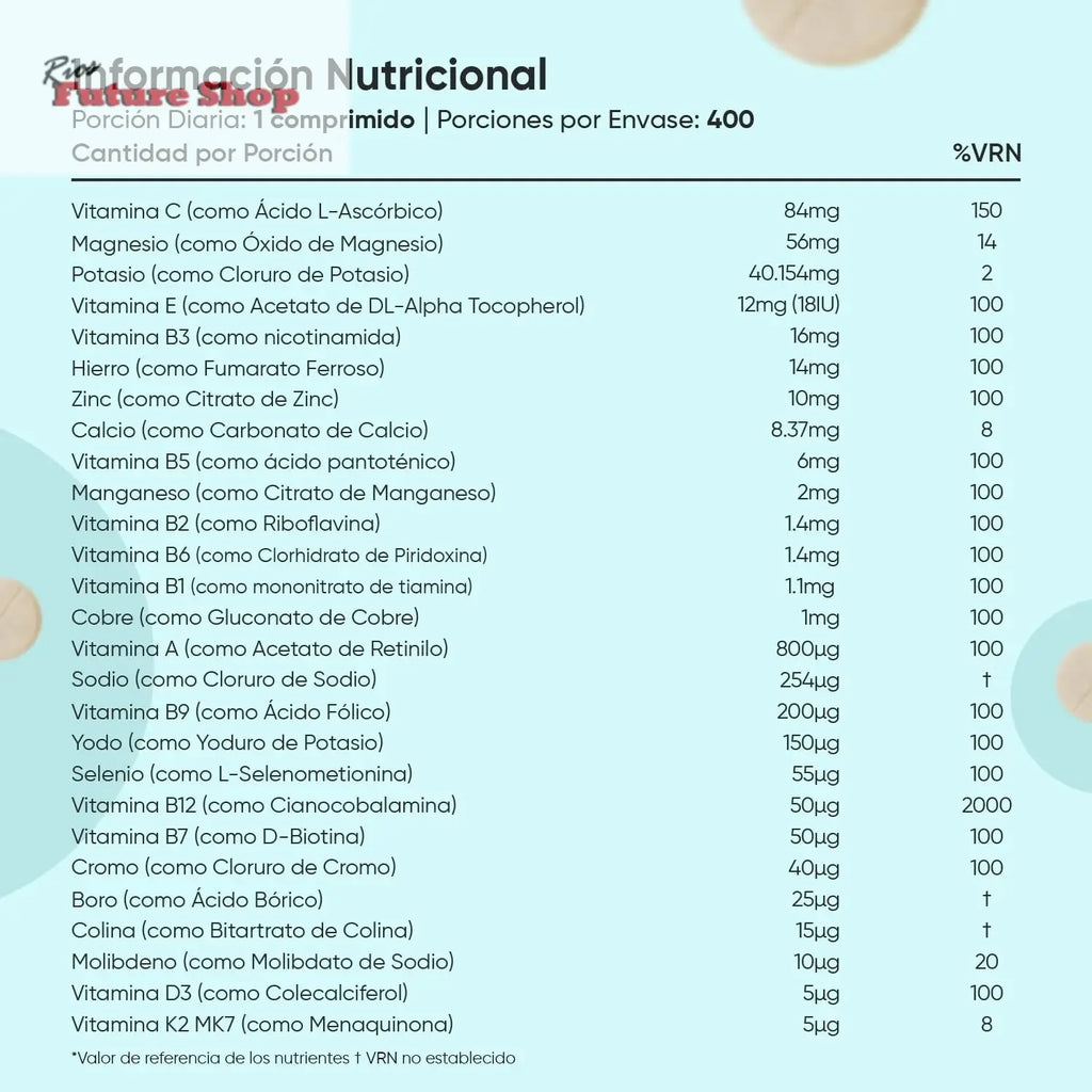 Vibrant Life Multivitamins & Minerals - 400 Vegan Tablets Packed with 27 Essential Nutrients for Optimal Health - Rios Future Shop