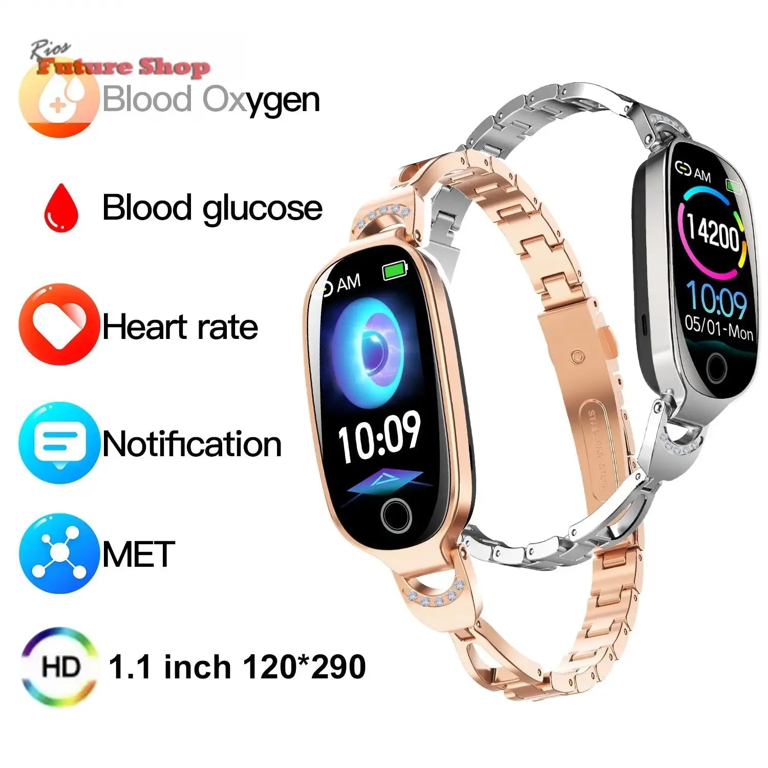 Women's Smart Watch Non-invasive Blood Glucose Menstrual Reminder - Rios Future Shop