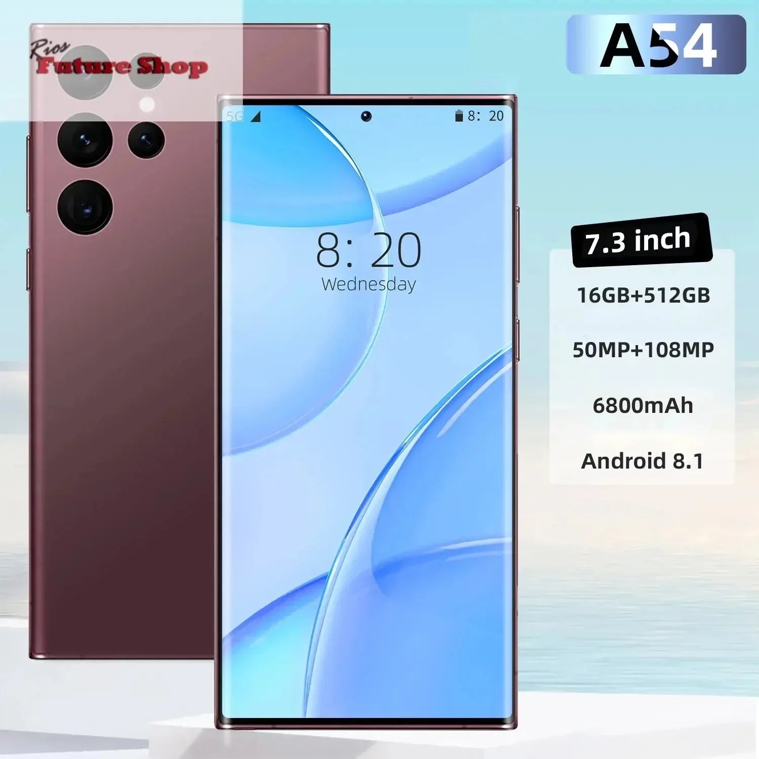 A54 5g mobile phone 6.8 inch 16Gb + 512Gb Android 13 - Rios Future Shop