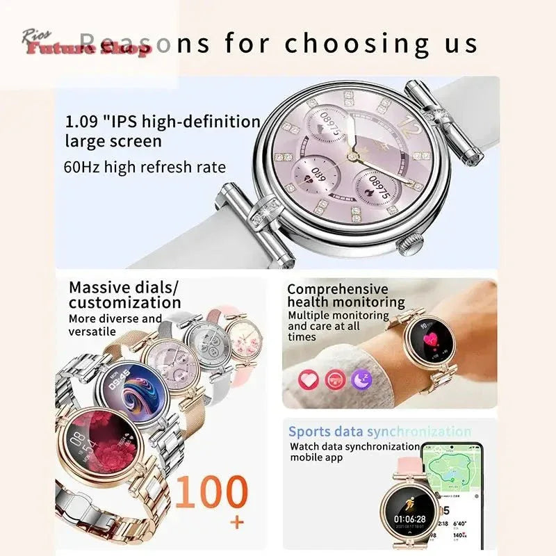 AK62 Smart Watch Women 1.09 Inch HD Screen - Rios Future Shop