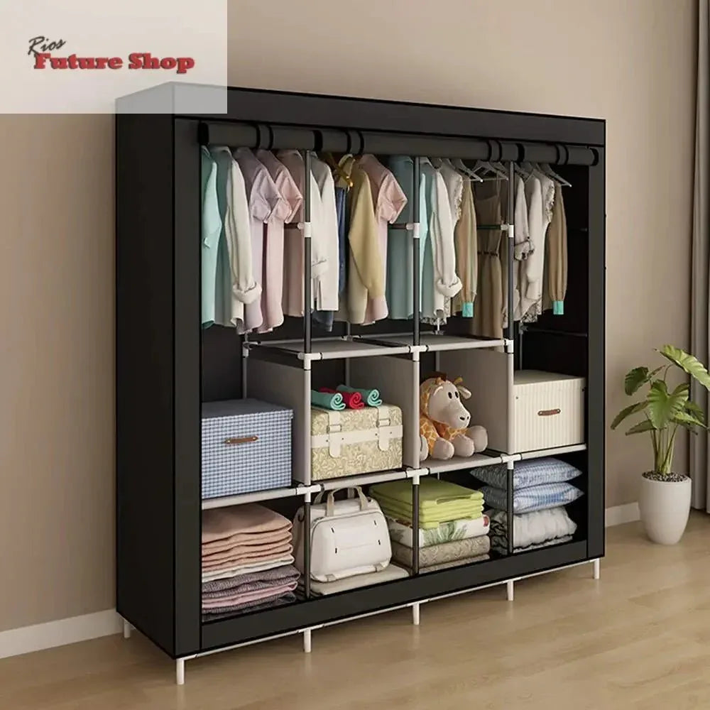 Armario de Tela Armario Ropero con Cubierta de Tela no Tejida 167 X 170 X 45 cm - Rios Future Shop