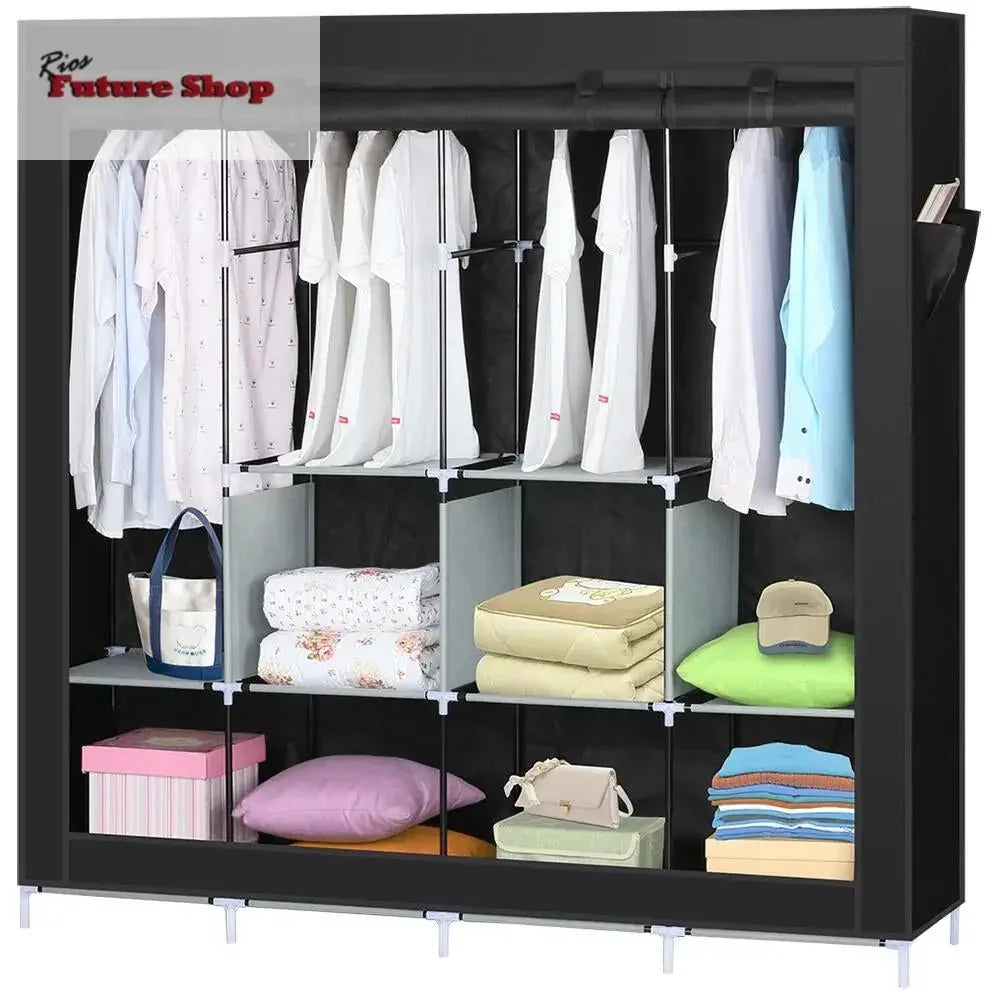 Armario de Tela Armario Ropero con Cubierta de Tela no Tejida 167 X 170 X 45 cm - Rios Future Shop