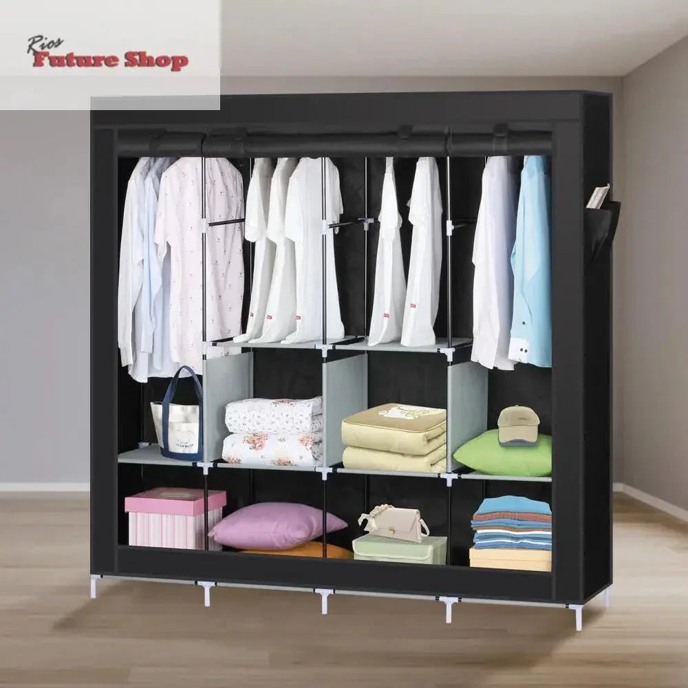 Armario de Tela Armario Ropero con Cubierta de Tela no Tejida 167 X 170 X 45 cm - Rios Future Shop